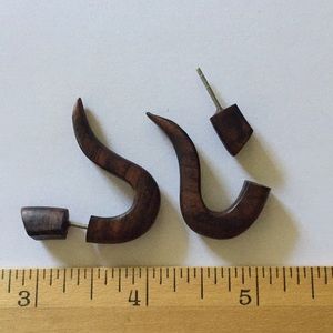 Wood handmade trendy earrings